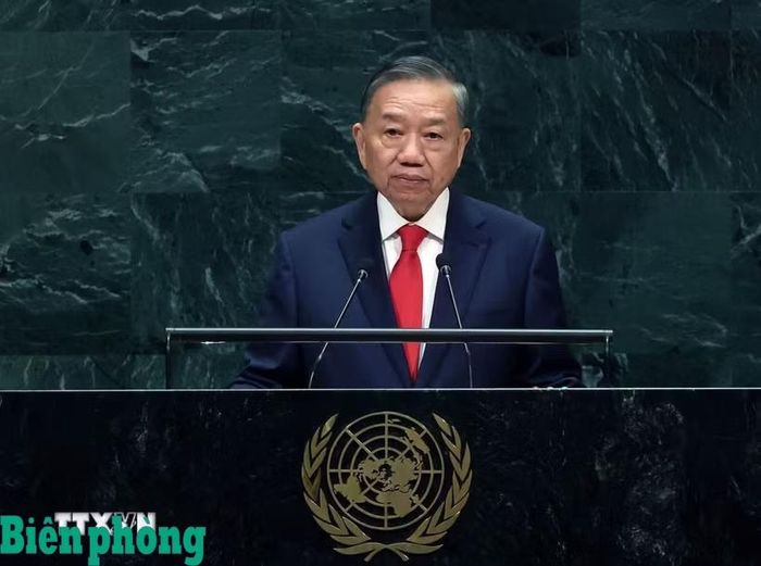 Tổng Bí thư, Chủ tịch nước Tô Lâm phát biểu tại Phiên thảo luận chung cấp cao Đại hội đồng Liên hợp quốc khóa 81. Ảnh: TTXVN