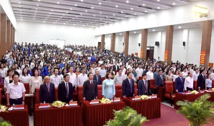 Quang cảnh lễ công bố Quyết định thành lập Phân hiệu Học viện Báo chí và Tuyên truyền tại thành phố Huế. Ảnh: BTC