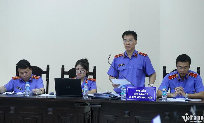 Đại diện VKS thực hành quyền công tố tại tòa. Ảnh: Phạm Hải
