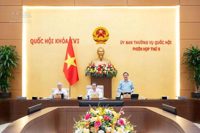 Chủ tịch Quốc hội Trần Thanh Mẫn chủ trì; Phó Chủ tịch Quốc hội Nguyễn Khắc Định điều hành nội dung Phiên họp. Ảnh: Quốc hội