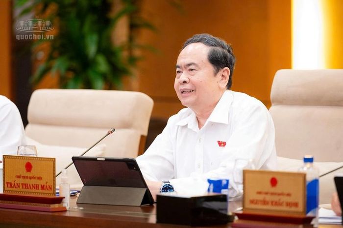 Chủ tịch Quốc hội Trần Thanh Mẫn phát biểu cho ý kiến tại Phiên họp. Ảnh: Quốc hội