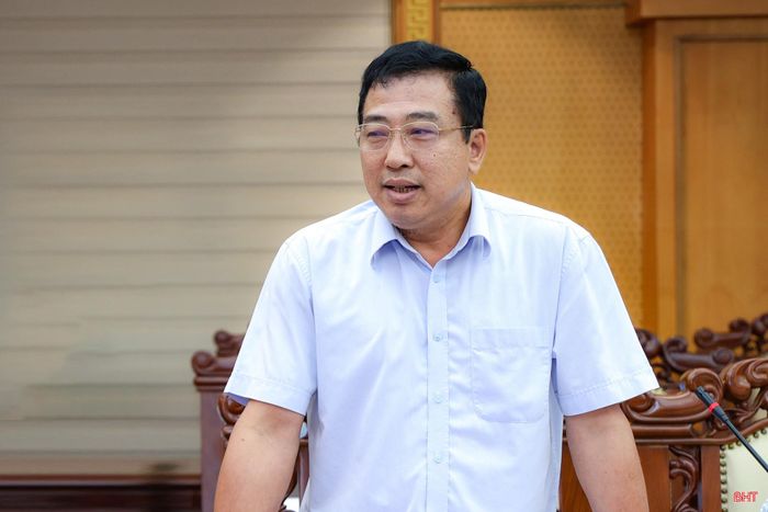 Đồng chí Trần Tú Anh - Ủy viên BTV, Chủ nhiệm UBKT Tỉnh ủy phát biểu tại hội nghị.