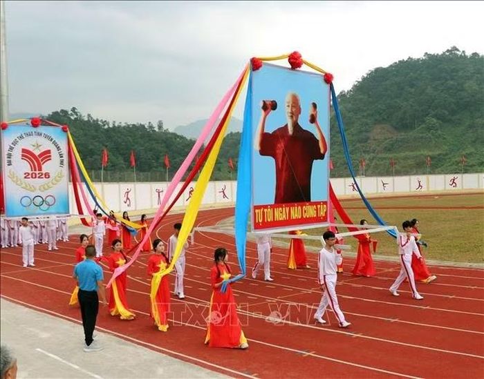 Diễu hành tại lễ khai mạc Đại hội Thể dục thể thao tỉnh Tuyên Quang lần thứ I, năm 2026.