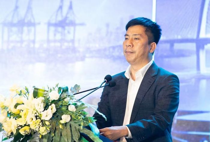  Ông Nguyễn Văn Tuấn, Chủ tịch Hội Doanh nhân trẻ Thanh Hóa tham luận tại Diễn đàn Kinh tế tư nhân Việt Nam 2026. Ảnh XM. 