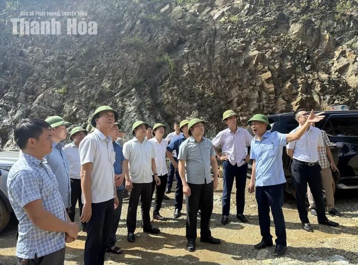 Phó Chủ tịch UBND tỉnh Cao Văn Cường kiểm tra tiến độ thực hiện Dự án trên địa bàn huyện Thiệu Hoá (cũ).