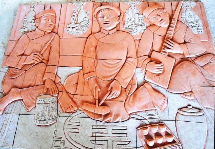 Tranh sinh hoạt ca trù.