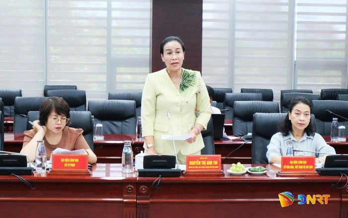 Phó Chủ tịch UBND thành phố Đà Nẵng Nguyễn Thị Anh Thi phát biểu tại buổi làm việc. Ảnh: NGỌC HÀ