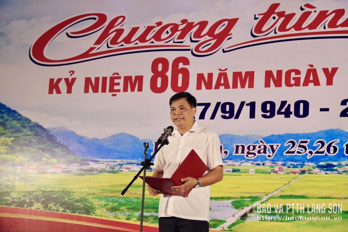 Lãnh đạo UBND xã Bắc Sơn phát biểu tại chương trình