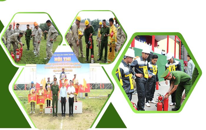 Hội thi nghiệp vụ chữa cháy và cứu nạn, cứu hộ “Tổ liên gia an toàn PCCC” tại Cụm thi số 01, phường Yên Bái.