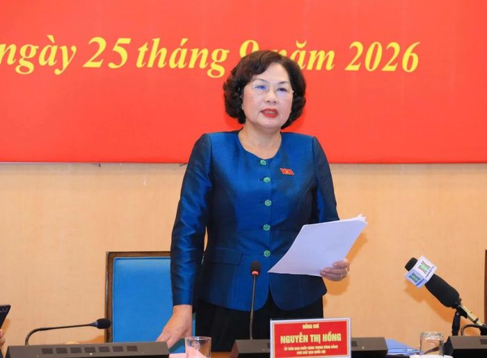 Phó Chủ tịch Quốc hội Nguyễn Thị Hồng phát biểu. Ảnh: Phạm Linh