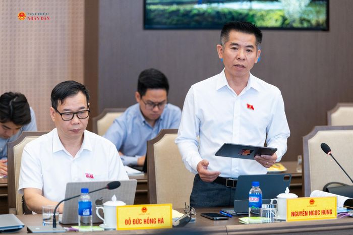 ĐBQH hoạt động chuyên trách tại Ủy ban Dân nguyện và Giám sát Nguyễn Ngọc Hùng, thành viên Tổ Soạn thảo phát biểu