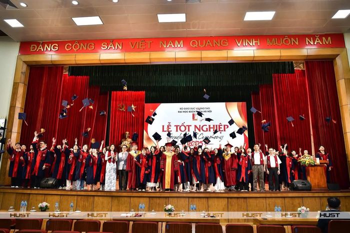 Tân cử nhân tung mũ sau buổi Lễ tốt nghiệp