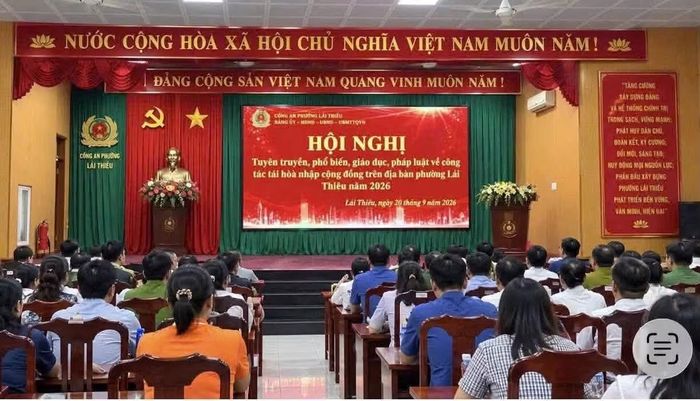 Công an phường Lái Thiêu tổ chức Hội nghị tuyên truyền, phổ biến các quy định pháp luật về công tác tái hòa nhập cộng đồng...