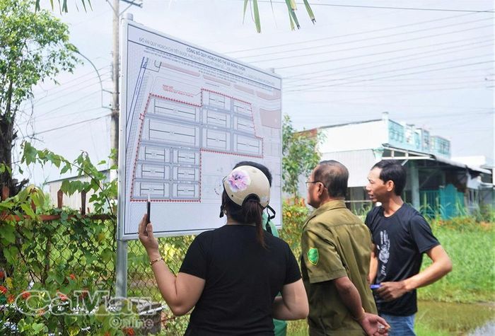 Bản đồ quy hoạch được niêm yết công khai tại nơi bốc thăm.