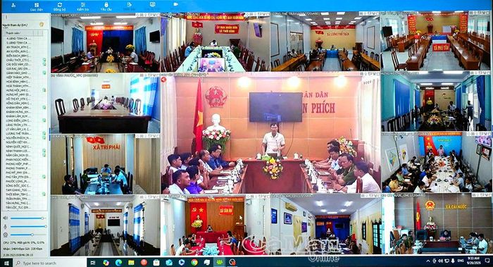 Qua hình thức trực tuyến, các địa phương báo cáo tình hình thiệt hại do mưa, triều cường; kết quả ứng phó, khắc phục hậu quả và đề xuất nhiệm vụ, giải pháp nhằm hạn chế ảnh hưởng đến sản xuất và đời sống người dân.