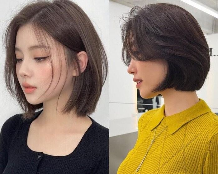 Đoạn uốn cong nhẹ đuôi tóc hình chữ C vào trong giúp tổng thể ngũ quan trở nên thon gọn, hài hòa và mềm mại hơn trông thấy.
