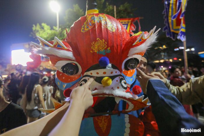 Tổng thể đầu sư tử nhìn tròn hơn đầu lân với những chi tiết và cách phối màu mộc mạc hơn.