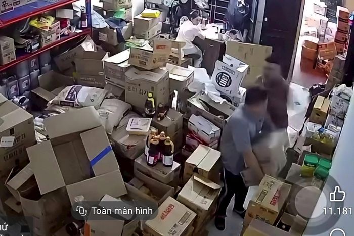 Ảnh cắt từ clip hiện trường do cơ quan công an cung cấp.