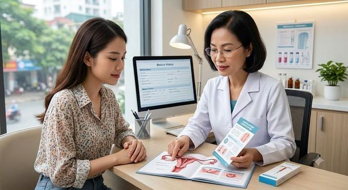 Cần được bác sĩ tư vấn trước khi đặt vòng tránh thai. Ảnh AI