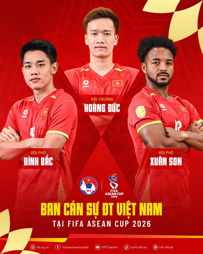 Ban cán sự ĐT Việt Nam tại giải FIFA Asean Cup 2026. Ảnh: VFF