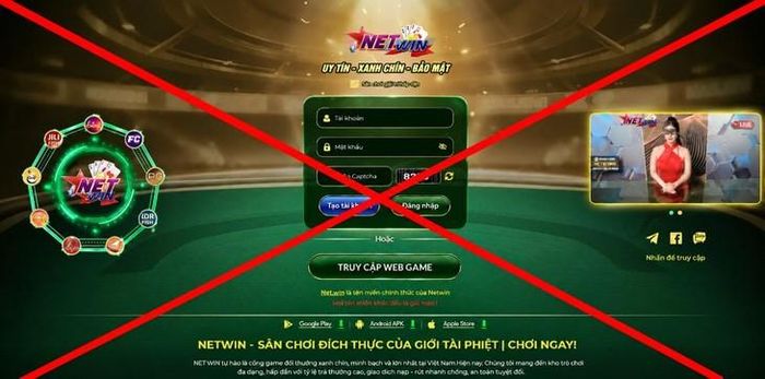 Hình ảnh giao diện trang web Net.win. Ảnh: Cơ quan Công an.
