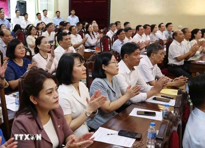  Các cử tri tham dự hội nghị. Ảnh: Thống Nhất/TTXVN. 