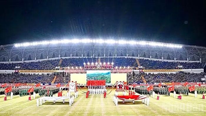 Lễ khai mạc Đại hội Thể dục thể thao tỉnh Thái Nguyên lần thứ X được tổ chức tại sân vận động Thái Nguyên. (Ảnh: THẾ BÌNH)