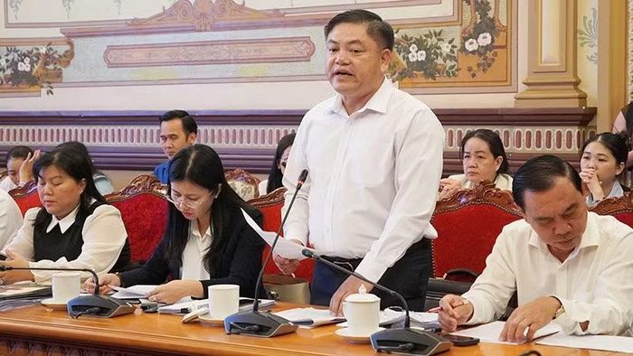Chi cục trưởng Chi cục Phát triển Nông thôn thành phố Vũ Ngọc Đăng phát biểu tại cuộc đánh giá, phân hạng sản phẩm OCOP thành phố đợt 2 năm 2026. (Ảnh: CTV)