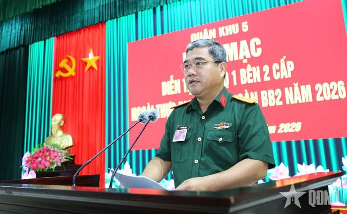  Đại tá Nguyễn Tấn Ý, Phó tham mưu trưởng Quân khu 5 quán triệt chỉ thị, quy định trong diễn tập. 