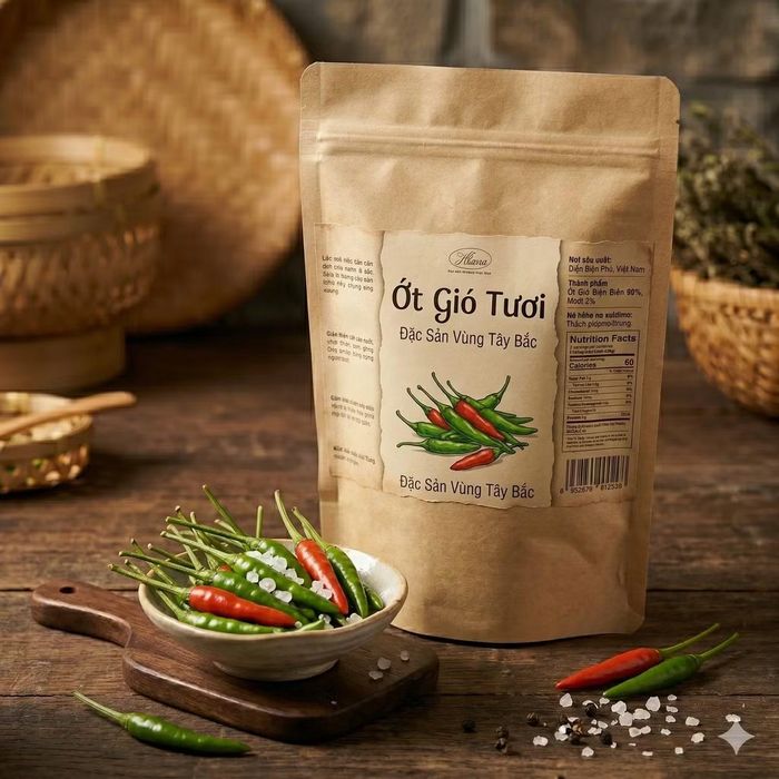Quả ớt gió có kích thước nhỏ, thường được sử dụng khi còn xanh, có vị cay và mùi thơm đặc trưng.