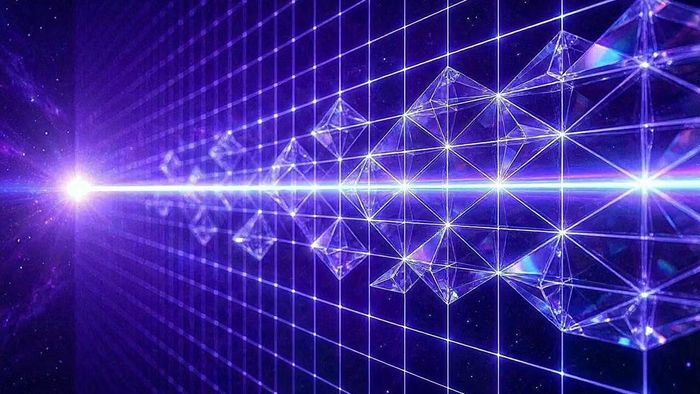 Minh họa photon năng lượng cao di chuyển trong không gian. Ảnh: INAF/Giorgio Galanti.