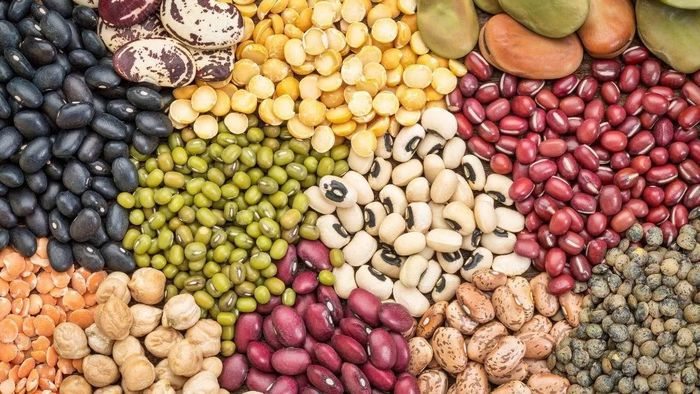 Các loại đậu – vừa giàu chất xơ vừa cung cấp protein thực vật. Đặc biệt đậu đen, đậu đỏ, đậu xanh, đậu gà… cung cấp chất xơ và protein thực vật, giúp bữa ăn no lâu hơn và hỗ trợ kiểm soát tổng năng lượng nạp vào. Có thể nấu canh, làm salad, nấu cùng ngũ cốc hoặc chế biến thành các món hầm. Khi ăn đậu, nên hạn chế đường và nước cốt dừa trong các món chè để tránh biến một thực phẩm giàu dinh dưỡng thành món ăn quá nhiều năng lượng. Ảnh: Điện máy XANH