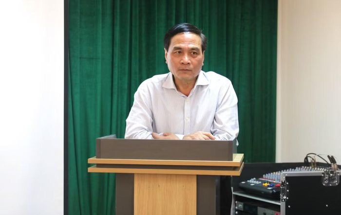 PGS.TS Phạm Ngọc Linh, Phó Bí thư Thường trực Đảng ủy, Phó Chủ tịch VUSTA phát biểu tại buổi làm việc.