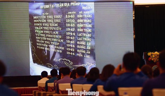 Thế hệ trẻ Ninh Bình ôn lại những chiến công và sự hi sinh của Mười nữ dân quân pháo phòng không Lam Hạ. Ảnh: Xuân Tùng