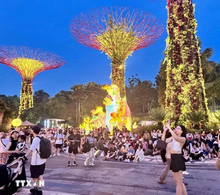 Đón Trung thu cùng lễ hội ánh sáng tại Gardens by the Bay. (Ảnh: Đỗ Vân/TTXVN)