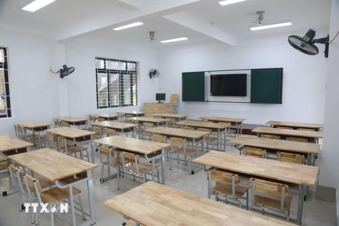 Cơ sở vật chất được đầu tư khang trang, đầy đủ tại Trường phổ thông dân tộc nội trú Tiểu học và Trung học cơ sở Đakrông. (Ảnh: Thanh Thủy/TTXVN)