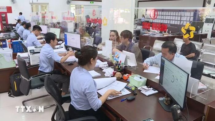 Dù áp lực hồ sơ tăng vọt (với lượng hồ sơ trực tuyến đạt 7.800 hồ sơ và hơn 200.000 hồ sơ chứng thực), các công chức phường Phú Nhuận vẫn dành sự quan tâm đặc biệt cho người già yếu, người khuyết tật. (Ảnh: Hữu Duyên/ TTXVN)