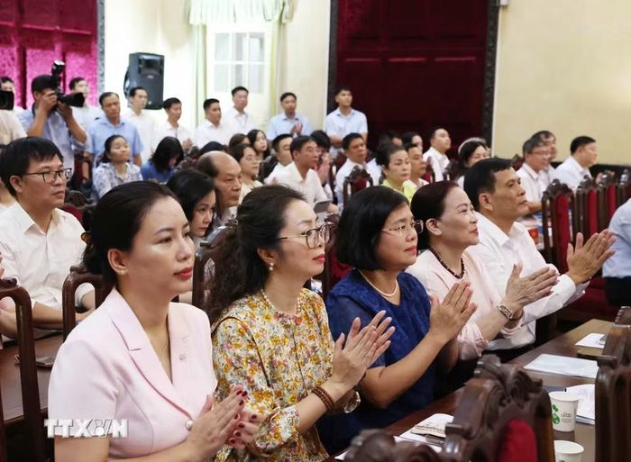 Các cử tri tham dự hội nghị. (Ảnh: Thống Nhất/TTXVN)