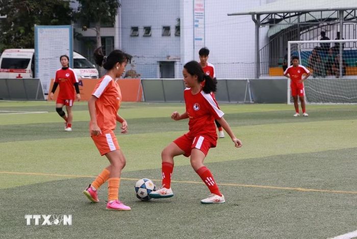 Festival nhằm mở rộng tìm kiếm, phát hiện tài năng bóng đá nữ trẻ. (Ảnh: Hồng Thái/TTXVN)