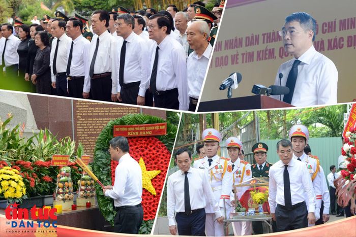 Thủ tướng Chính phủ Lê Minh Hưng dự lễ triển khai tìm kiếm, quy tập hài cốt liệt sĩ tại Công viên Lê Thị Riêng, phường Hòa Hưng, TP Hồ Chí Minh.