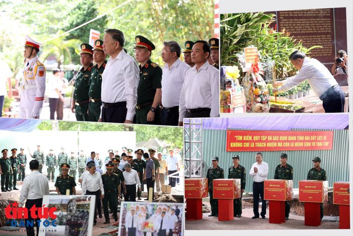 Tổng Bí thư, Chủ tịch nước Tô Lâm kiểm tra công tác tìm kiếm, quy tập hài cốt liệt sĩ tại Công viên Lê Thị Riêng.