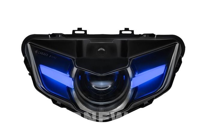 Đèn BI-LED PROJECTOR thế hệ mới định vị màu xanh dành cho xe máy Yamaha Exciter 150