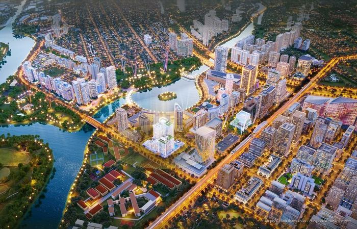 Phú Mỹ Hưng Triton Crown tọa lạc tại trung tâm hồ Bán Nguyệt.
