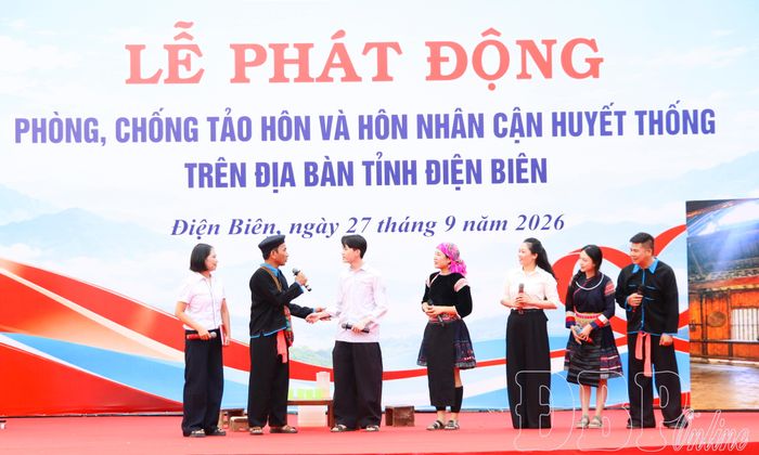 Tiểu phẩm tuyên truyền tại buổi lễ.