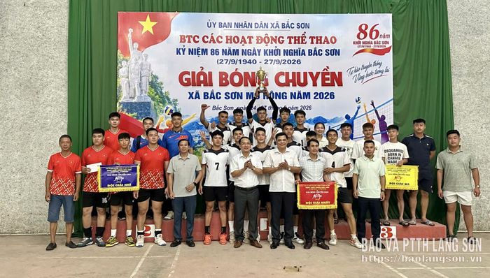 Đội xã Nhất Hoà vô địch Giải bóng chuyền xã Bắc Sơn mở rộng năm 2026