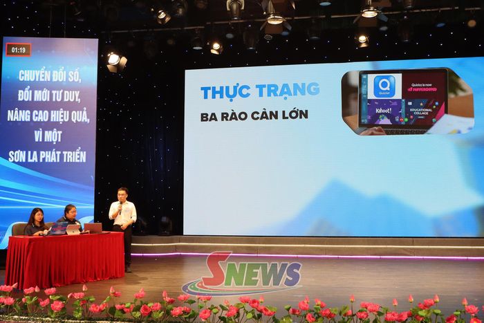 Nhóm tác giả Trường Tiểu học, THCS & THPT Quốc tế Bình Minh trình bày giải pháp “Ứng dụng trí tuệ nhân tạo trong việc tự thiết kế các phần mềm hỗ trợ giảng dạy”.