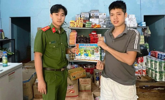Lực lượng Công an xã Trà Tân đẩy mạnh tuyên truyền phòng, chống ma túy đến các tầng lớp nhân dân.
