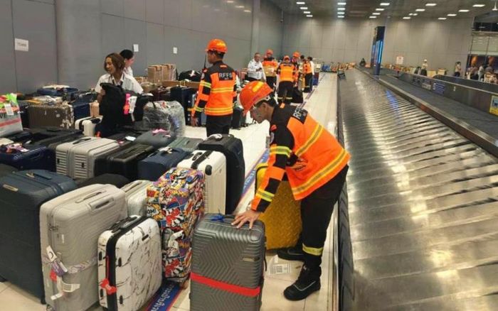 "Thảm hoạ lũ lụt" gây ra sự chậm trễ và ùn tắc hành lý của Thai Airways tại sân bay Suvarnabhumi ở phía Đông Bangkok, ngày 26/9. Ảnh: Thai Enquirer