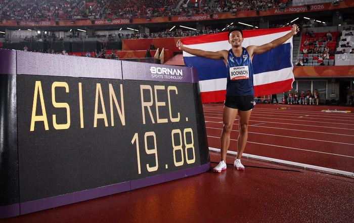 Puripol Boonson giành HCV 200 m nam ASIAD 2026 tại sân Paloma Mizuho, Nagoya (Nhật Bản).