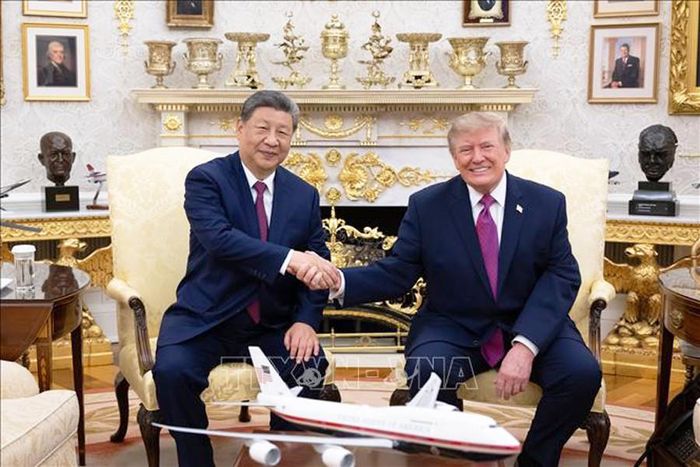 Tổng thống Mỹ Donald Trump hội đàm với Tổng Bí thư, Chủ tịch nước Trung Quốc Tập Cận Bình tại Nhà Trắng, ngày 24-9-2026. Ảnh: THX/TTXVN